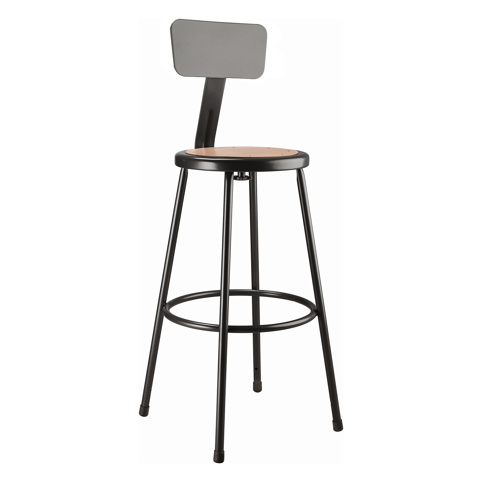 National Public Seating, 30in. Heavy Duty Steel Stool With Backrest, Black, Primary Color Black, Included (qty.) 1, Seating Type Office Stool, Model# 6230B-10